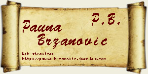 Pauna Brzanović vizit kartica